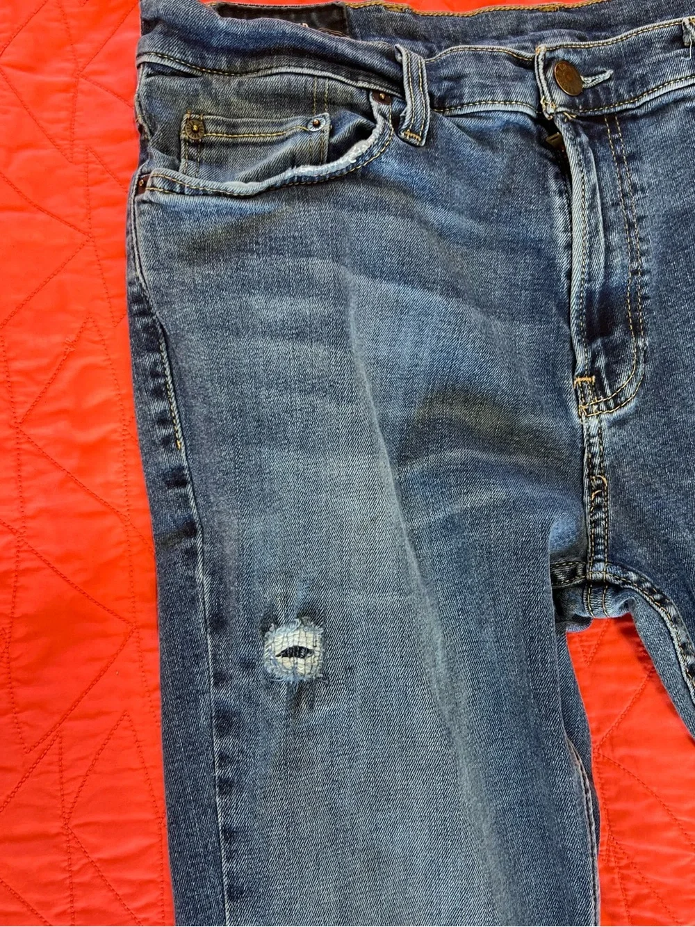 Hollister Slim Skinny Distressed Dark Wash Jeans